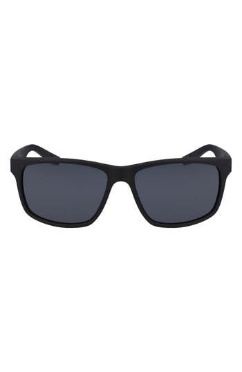 Nike Cruiser 59mm Square Sunglasses In Matte Black/black/grey