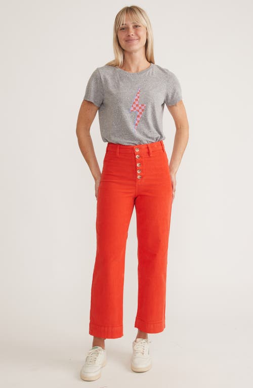 Shop Marine Layer Bridget Wide Leg Crop Corduroy Pants In Poinciana