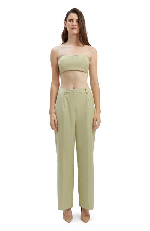 Bardot Callista High Waist Wide Leg Pants In Pale Khaki