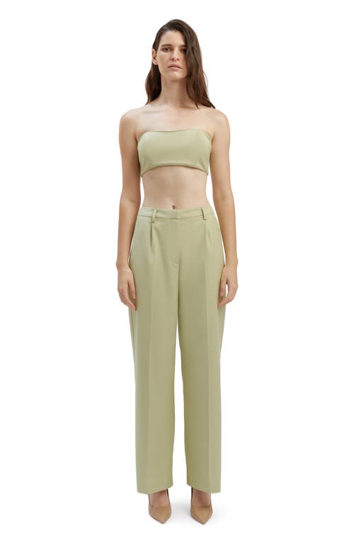 Shop Bardot Callista High Waist Wide Leg Pants In Pale Khaki