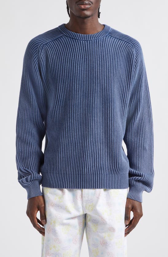 Shop Noah Summer Cotton Shaker Stitch Sweater In Navy