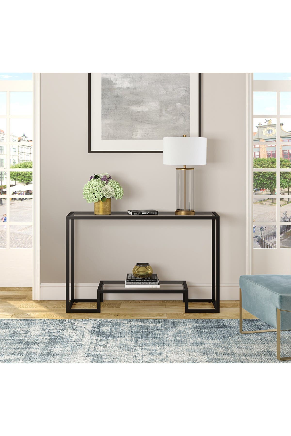 Addison And Lane Athena Blackened Bronze Console Table In Rust/copper1