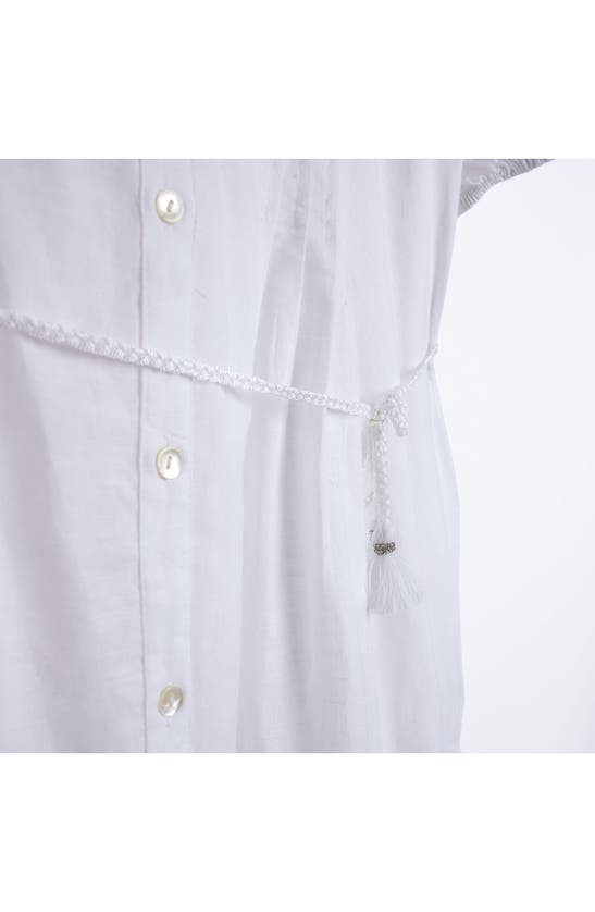 Shop River Island Lace Mini Beach Shirtdress In White