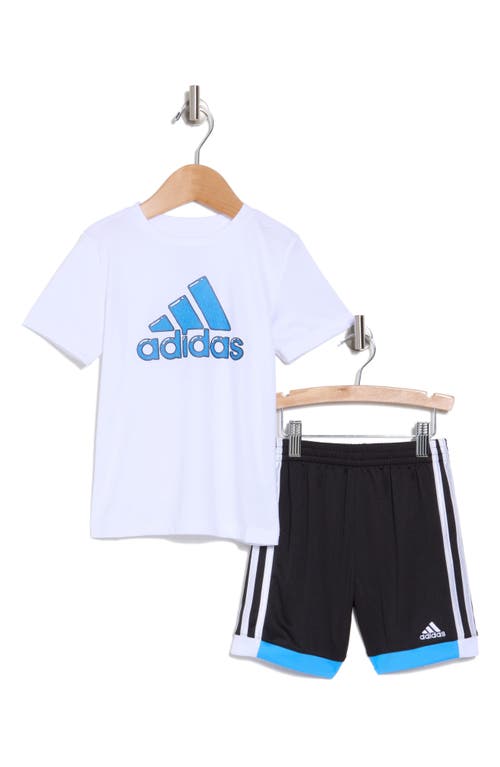 Shop Adidas Originals Adidas Kids' 3-stripe Tee & Shorts Set In White