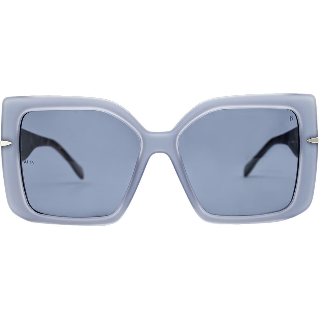 Mita Sustainable Eyewear 60mm Square Sunglasses In Matte Milky Grey/grey