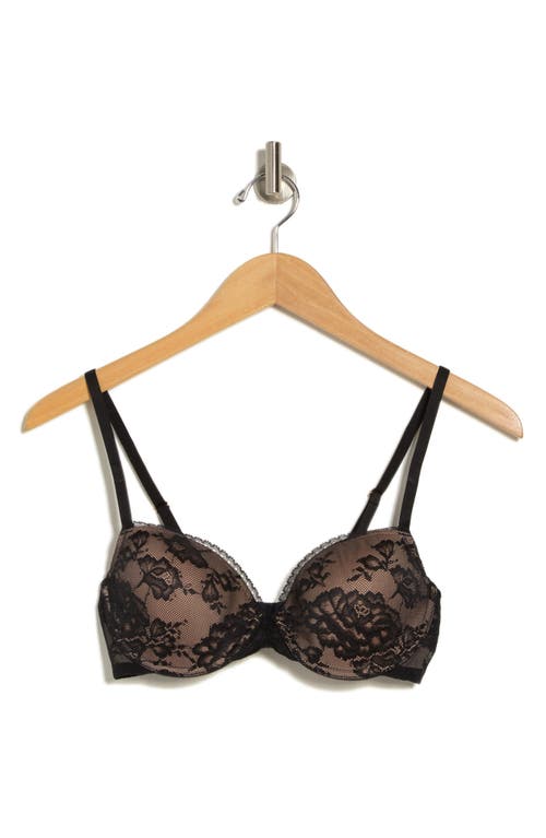 Shop Skarlett Blue Demi Underwire Lace T-shirt Bra In Black/nylon