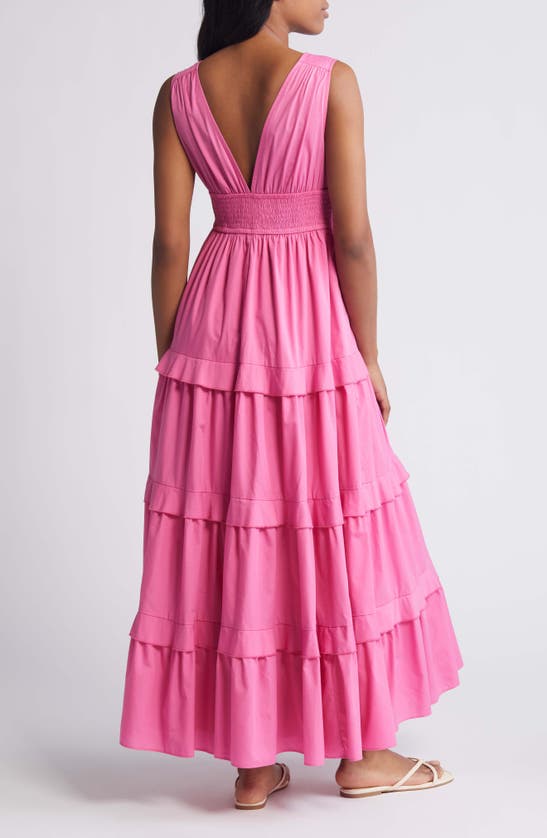 Shop Chelsea28 V-neck Tiered Maxi Dress In Pink Wildflower