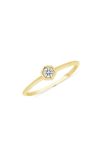 Shop Ron Hami 14k Yellow Gold Bezel Set Diamond Ring In Gold/diamond