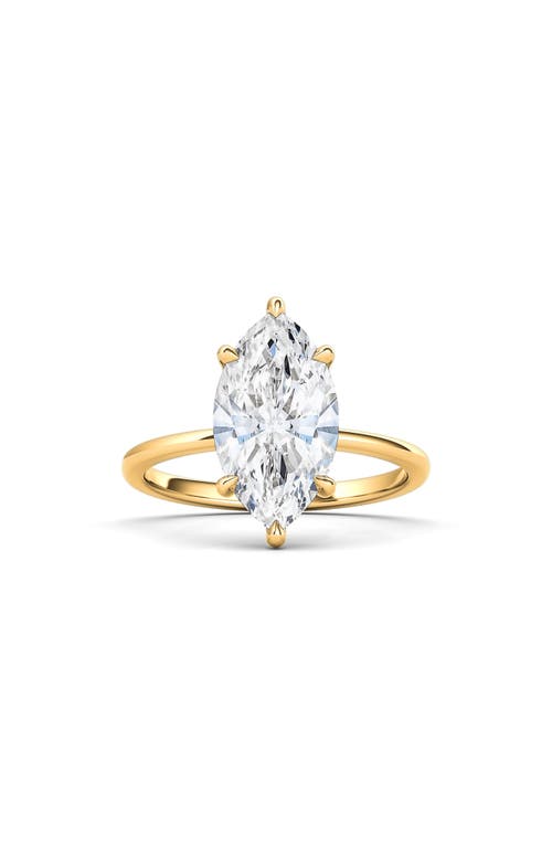 Hautecarat Marquise Cut Lab Created Diamond 18k Gold Ring In 3.00 Ctw 18k Yellow Gold