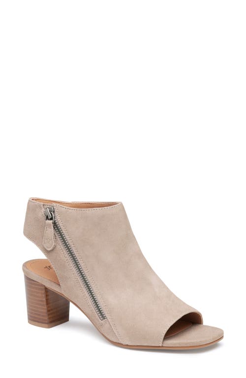 Johnston & Murphy Evenlyn Cutout Open Toe Bootie Taupe Kid Suede at Nordstrom,