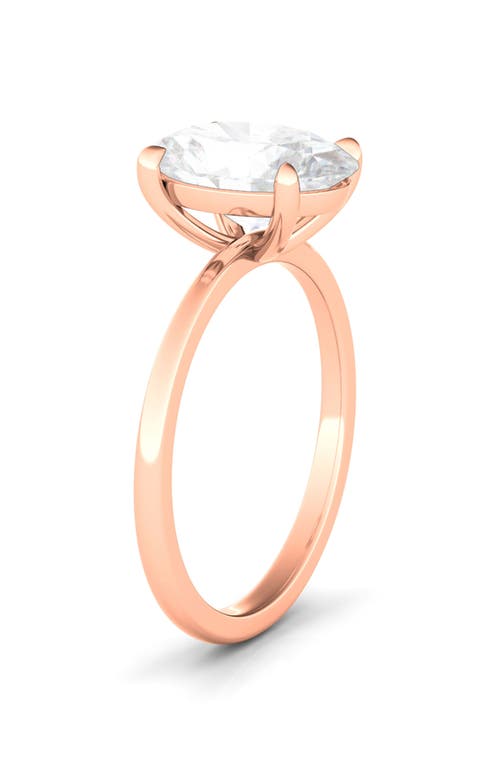 Shop Hautecarat Oval Cut Lab Created Diamond Ring In 2.00 Ctw 18k Rose Gold