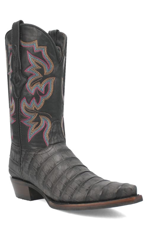 Dingo Gator Embossed Cowboy Boot In Black