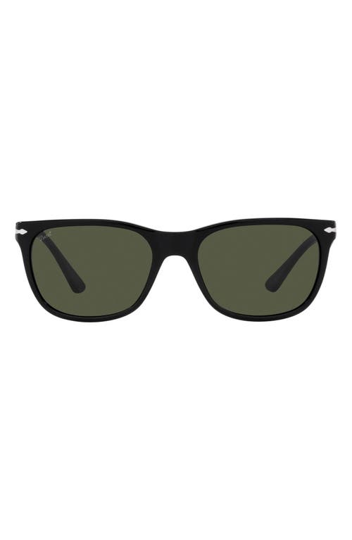 Persol 57mm Rectangular Sunglasses in Black/Green at Nordstrom