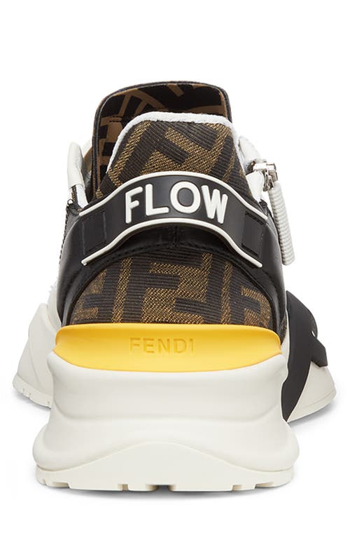 Shop Fendi Flow Logo Low Top Sneaker In White/yellow