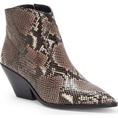 Vince Camuto Jemeila Snake Embossed Bootie- Beige