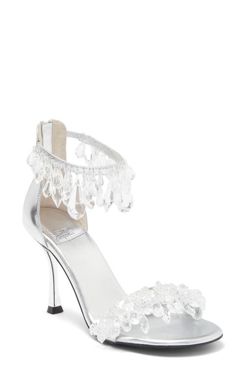 Jeffrey Campbell Chryst Crystal Ankle Strap Sandal Silver Clear at Nordstrom,