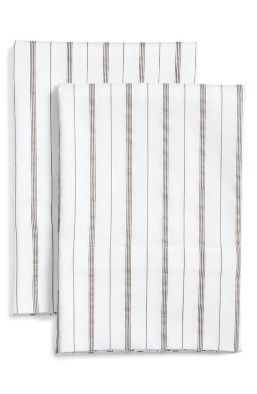 Shop Nordstrom Stripe Organic Cotton Sateen Pillowcases In White Brilliant Stripe