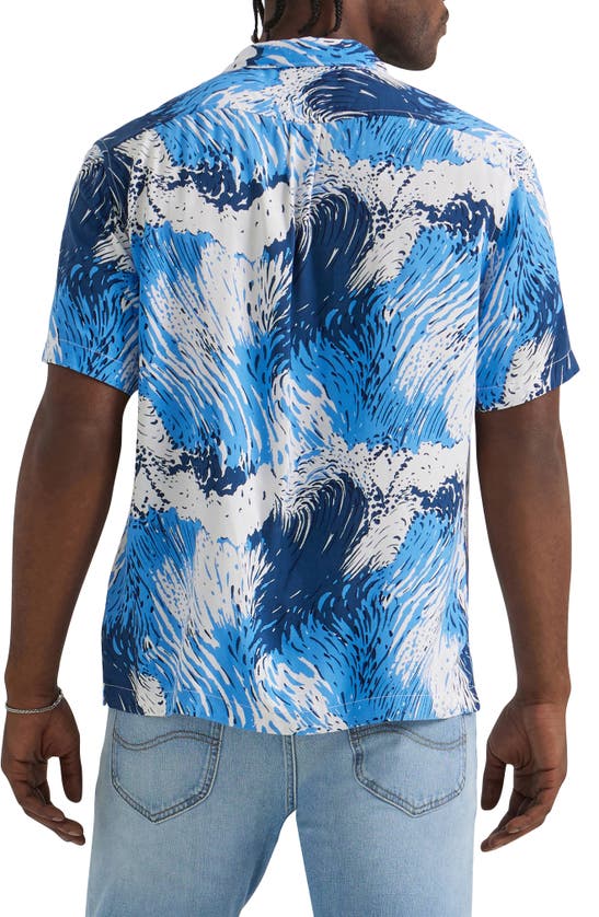 Shop Lee Wave Print Camp Shirt In Atlantic Water Print