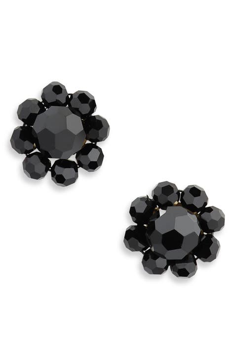 Plain black hot sale stud earrings