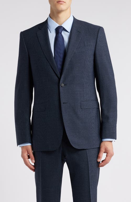 Shop Canali Milano Trim Fit Impeccabile Microcheck Super 130s Wool Suit In Navy