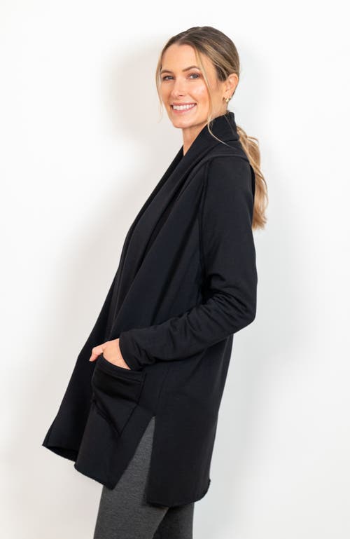 Jjwinks Soho Pocketed Fleece Sweater Jacket In Black