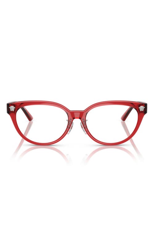 Versace 54mm Pillow Optical Glasses In Trans Red