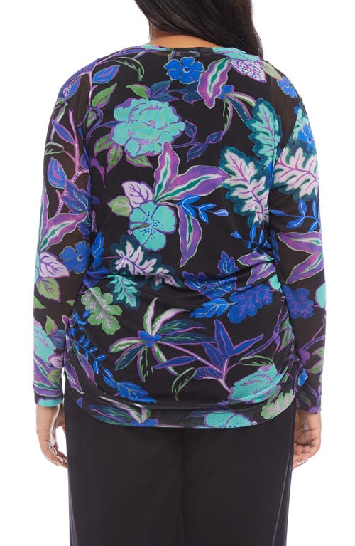 Shop Karen Kane Floral Print Top In Purple Print