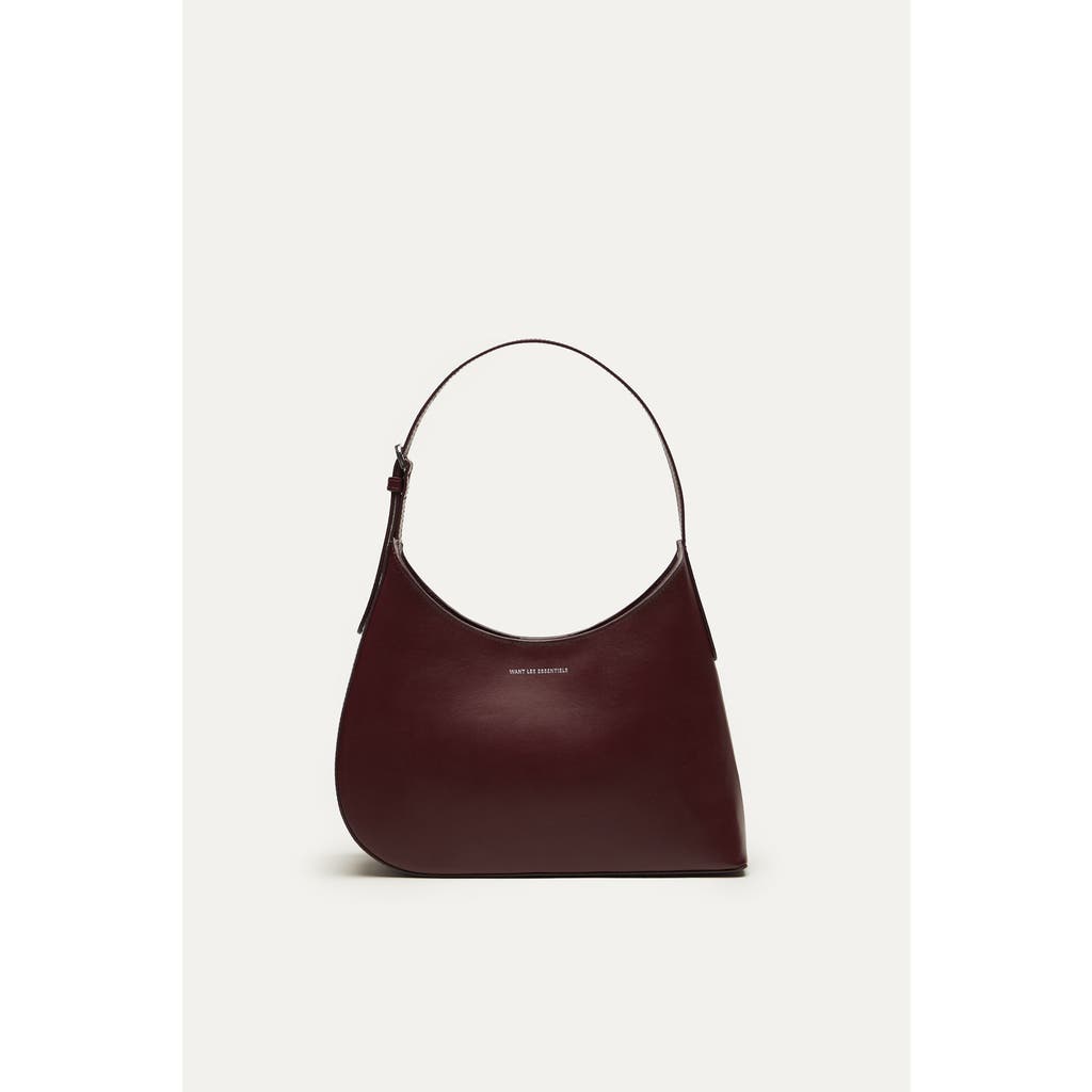 Want Les Essentiels De La Vie Want Les Essentiels Arch Smooth Leather Shoulder Bag In Dark Cherry