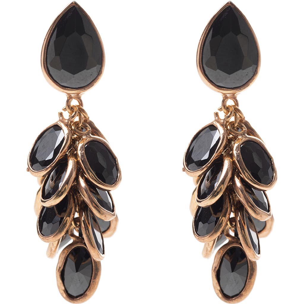 Freya Rose Women's Petite Black & Rose Gold Crystal Drops In Gold