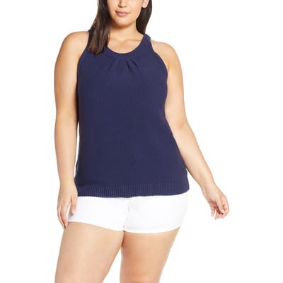 Plus Size Caslon Sweater Tank, Blue