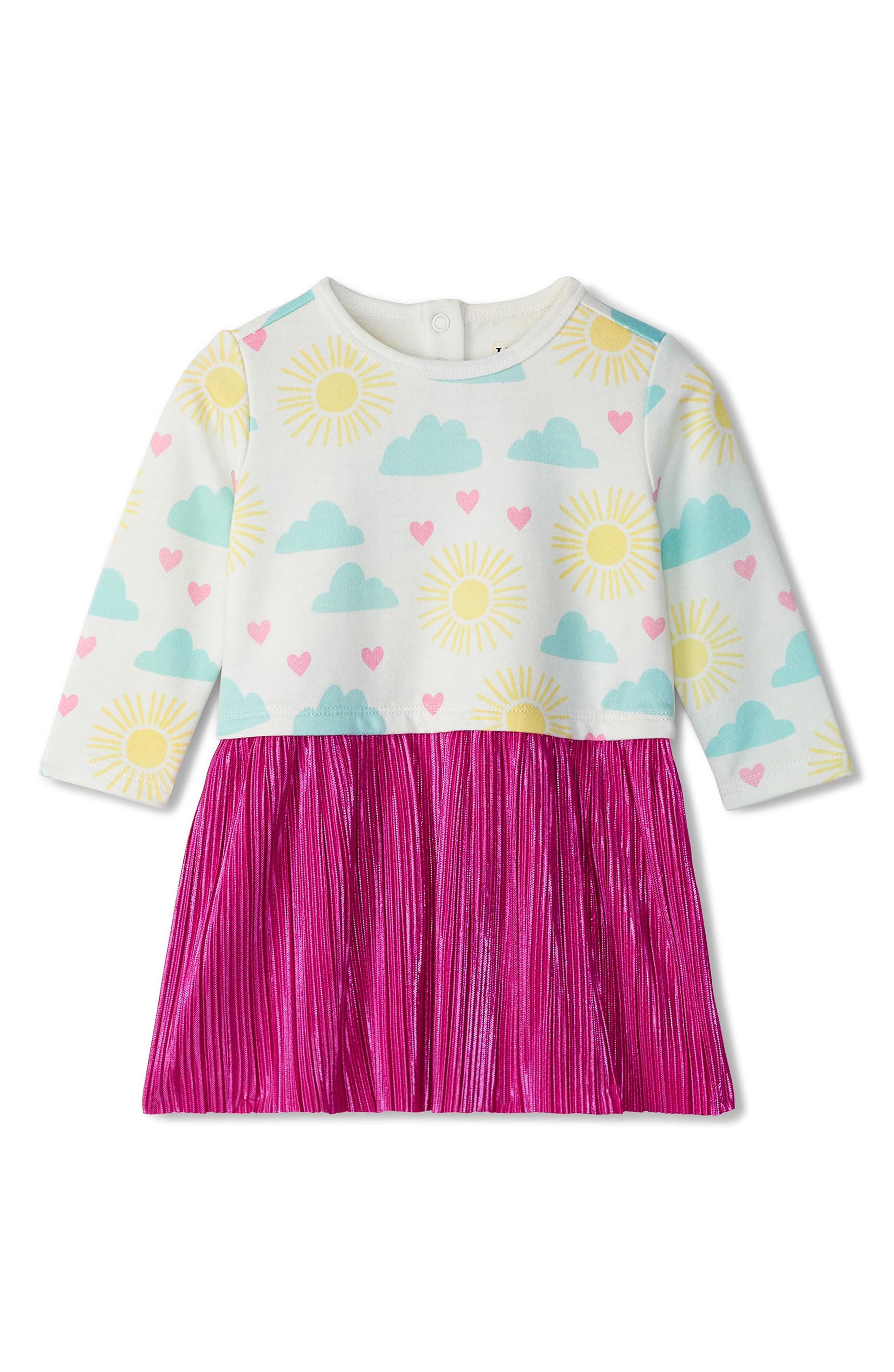 Hatley Happy Skies Mixed Media Sweatshirt Dress Nordstrom