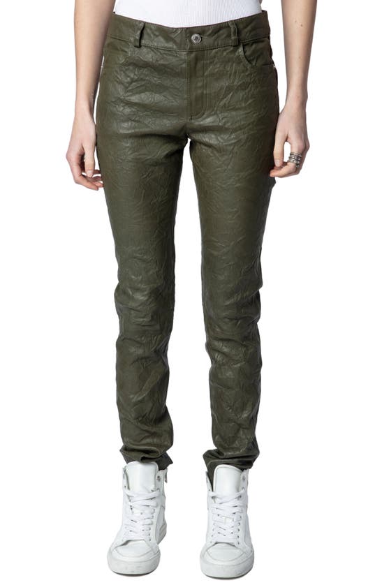 Zadig & Voltaire Textured Leather Pants In Multi