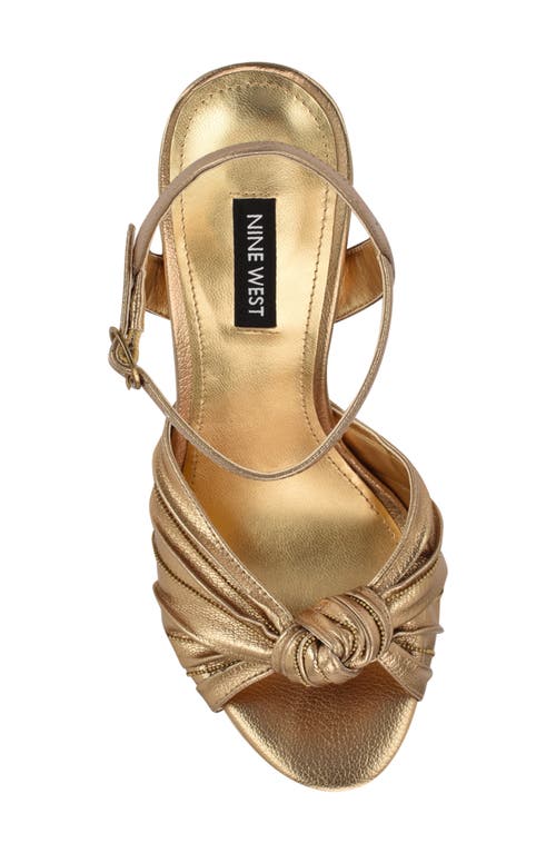Nine West Wnwinne3 Womens Block Heel Man Made Ankle Strap In Gold