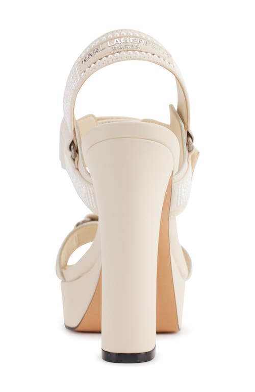 Shop Karl Lagerfeld Paris Alessia Faux Pearl Platform Sandal In Warm Mist/white