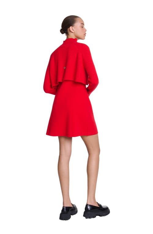 Shop Maje Knit 2-in-1 Short Dress In Red