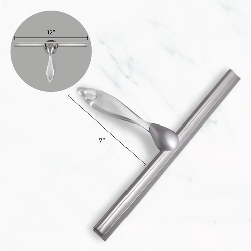 Zadro Shower Squeegee With Ergonomic Handle & Wall Mounting Bracket In Clear Acrylic