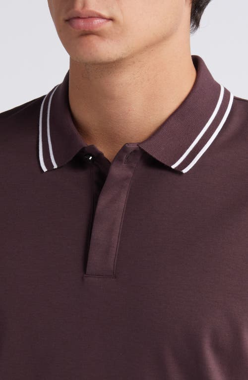 Shop Hugo Boss Boss Parlay Tipped Cotton Polo In Open Red