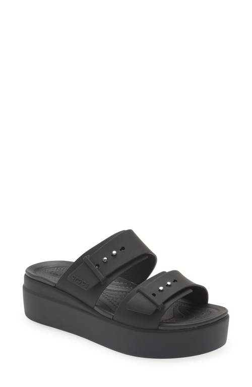 CROCS Brooklyn Wedge Slide Sandal in Black