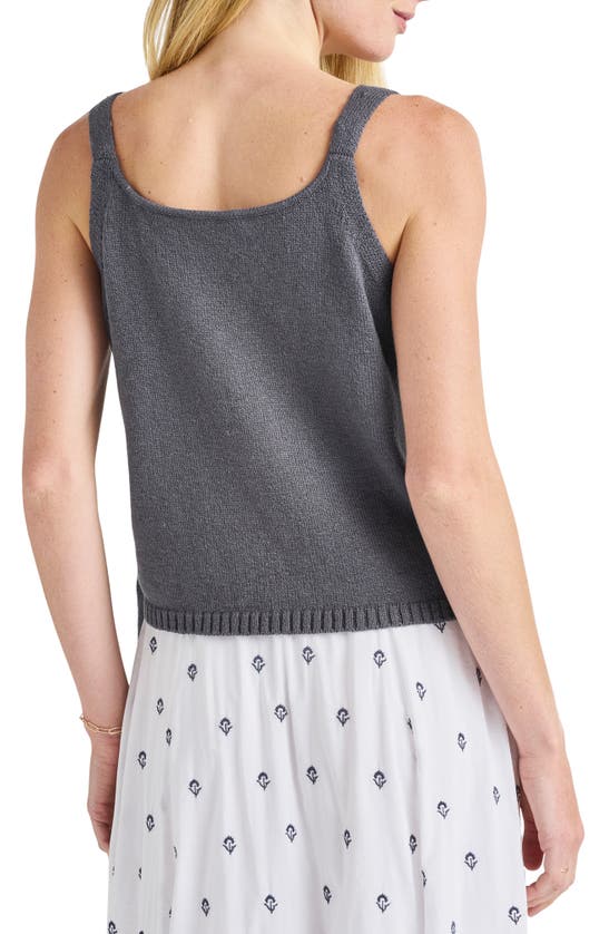 Splendid Berkeley Side Tie Cotton Sweater Tank In Ash Navy