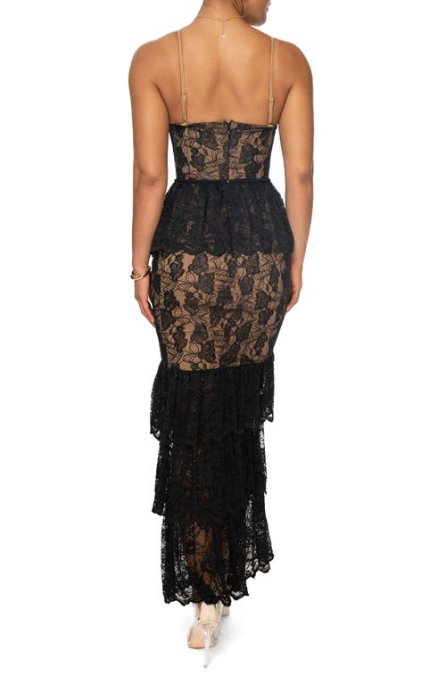 Shop Jluxlabel Fairytale Ending Ruffle Lace Gown In Black