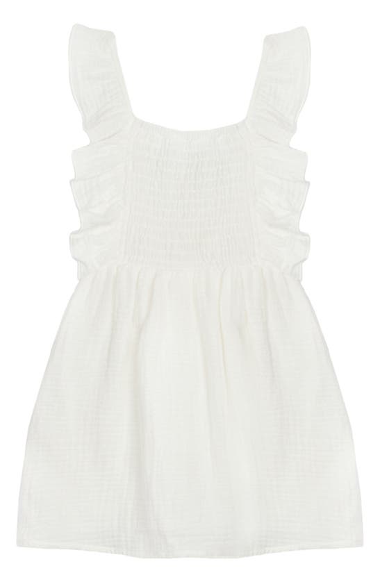 Mabel + Honey Kids' Vivienne Cotton Gauze Dress In White