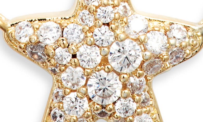 Kendra Scott Jae Pave Star Adjustable Pendant Necklace In 14k Gold Plated, 19 In Gold White Crystal