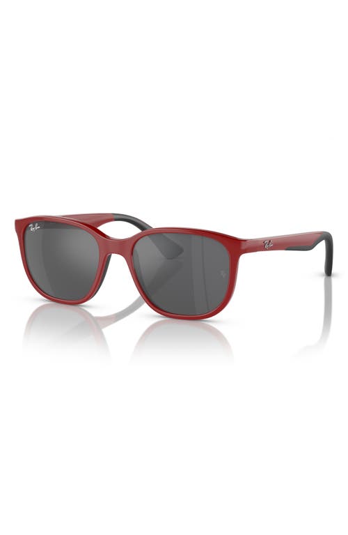 Shop Ray Ban Ray-ban Kids' 48mm Square Sunglasses In Red/rubber Black