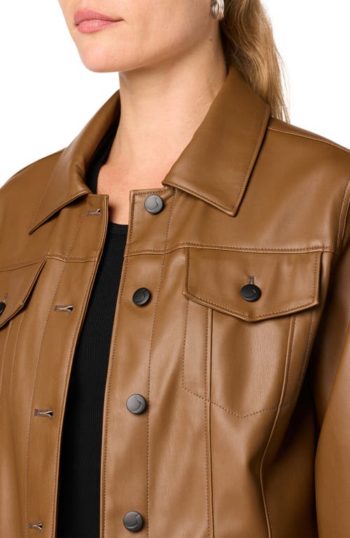 Shop Joe's Crop Faux Leather Jacket In Caramel
