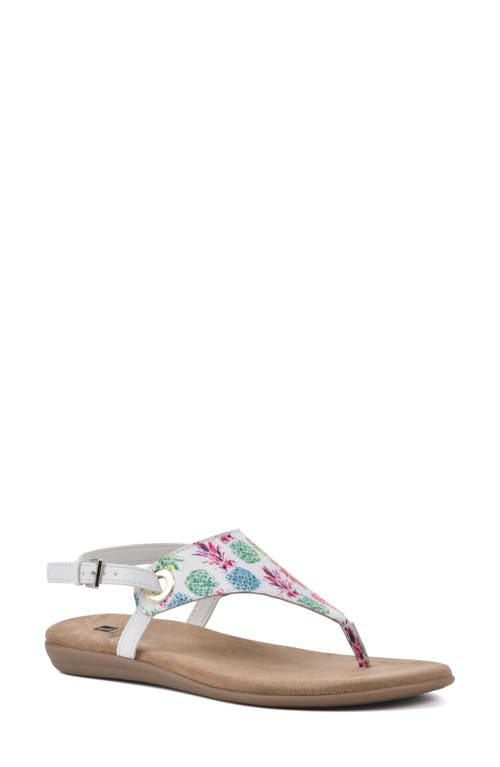 Shop White Mountain Footwear London T-strap Sandal In Rainbow/multi/fab