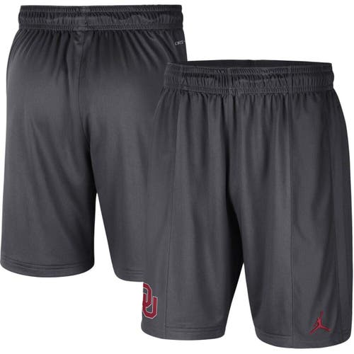 Men's Jordan Brand Anthracite Oklahoma Sooners Performance Knit Shorts