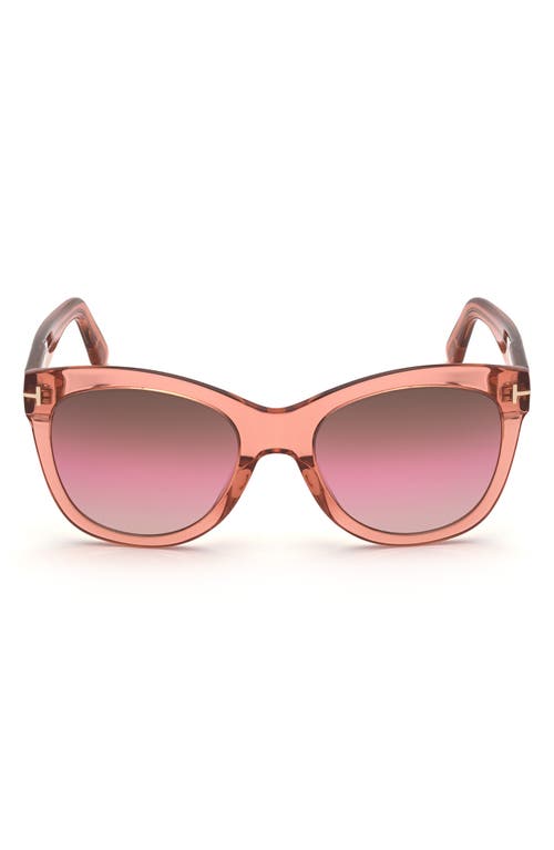 Shop Tom Ford 57mm Cat Eye Sunglasses In Pink/gradient Brown