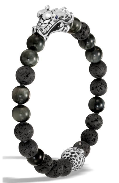 John Hardy Men's Legends Naga Bead Bracelet in Grey at Nordstrom, Size Large