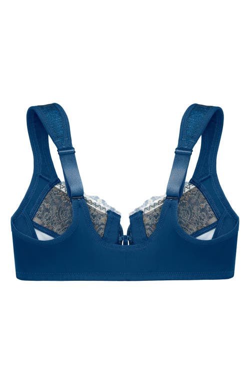 Glamorise Women's Full Figure Plus Size Wonderwire Front Close Bra 1245 In Dark Denim