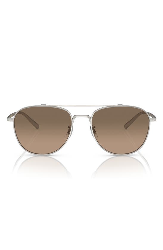 Shop Oliver Peoples 55mm Rivetti Polarized Pilot Sunglasses In Silver